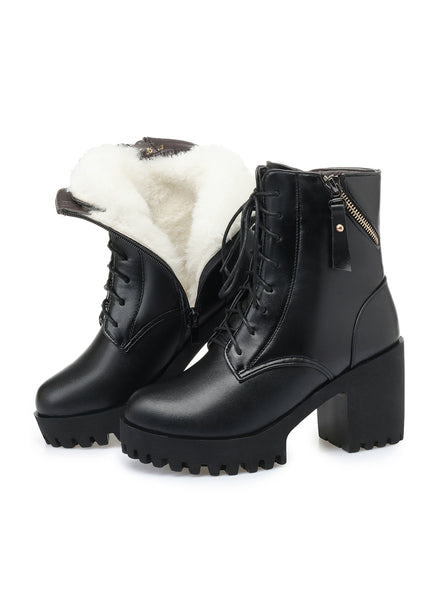 Women Boots High Heels Pu+ Genuine Leather – Lilacoo