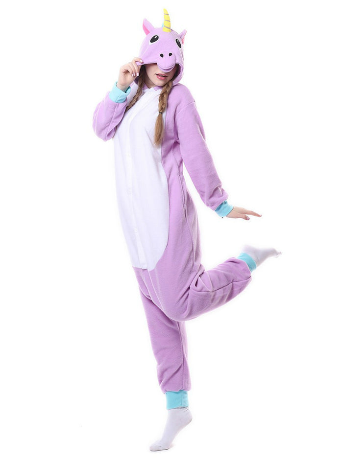 Flannel Purple Unicorn Onesie Pajama Animal Sleepwear – Lilacoo