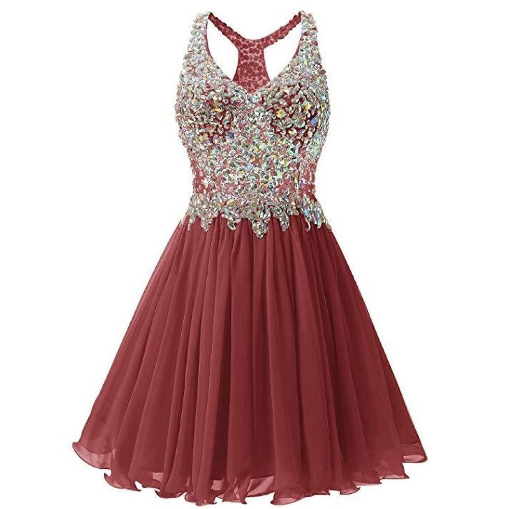 sd-hk Womens Mini Party Dress Beading Evening Bridesmaid Short Gown ...