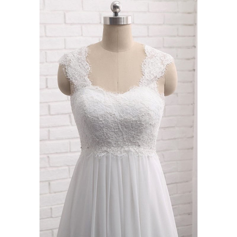 sd-hk Women's Sleeveless Lace Chiffon Evening Wedding Dresses Bridal |  S&DCo.