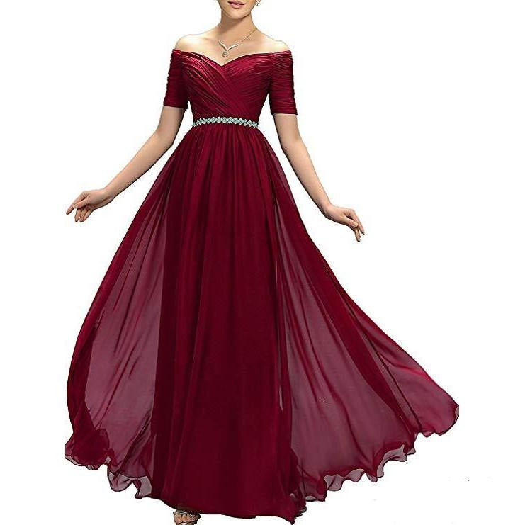 sd-hk Prom Dresses Off Shoulder Short Sleeve Bridesmaid Dresses | S&DCo.