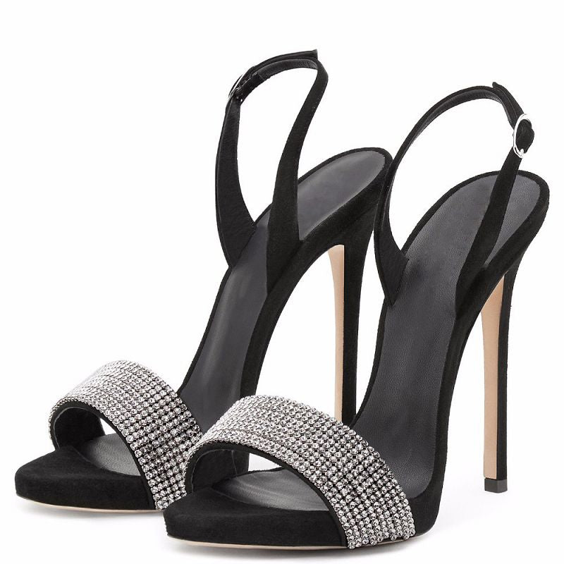 S&D co. Women Slingbacks Pointed Toe Stiletto Sandals With Crystal – SD ...