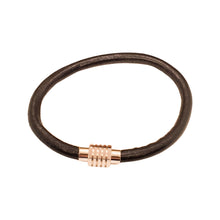 Mens Leather Bracelet ~ Black Round Italian Leather Cord with Stainless Steel Magnetic Catch