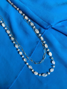 Blue Moonstone Long Necklace