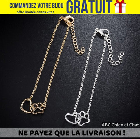 bijou bracelet gratuit amour chien chat coeur patte empreinte