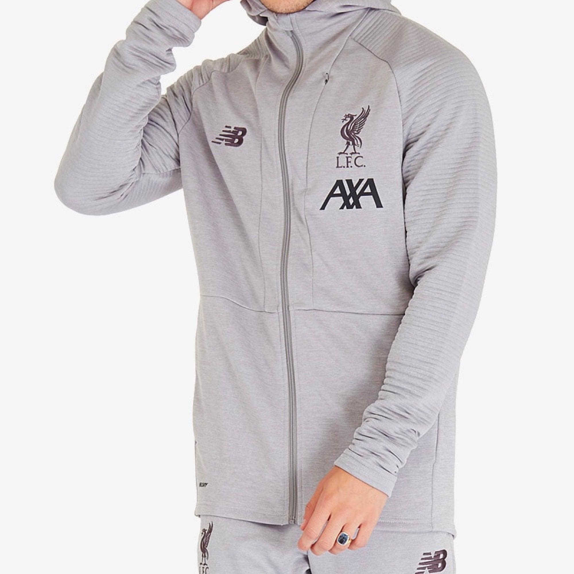 Liverpool travel hoodie tracksuit grey 