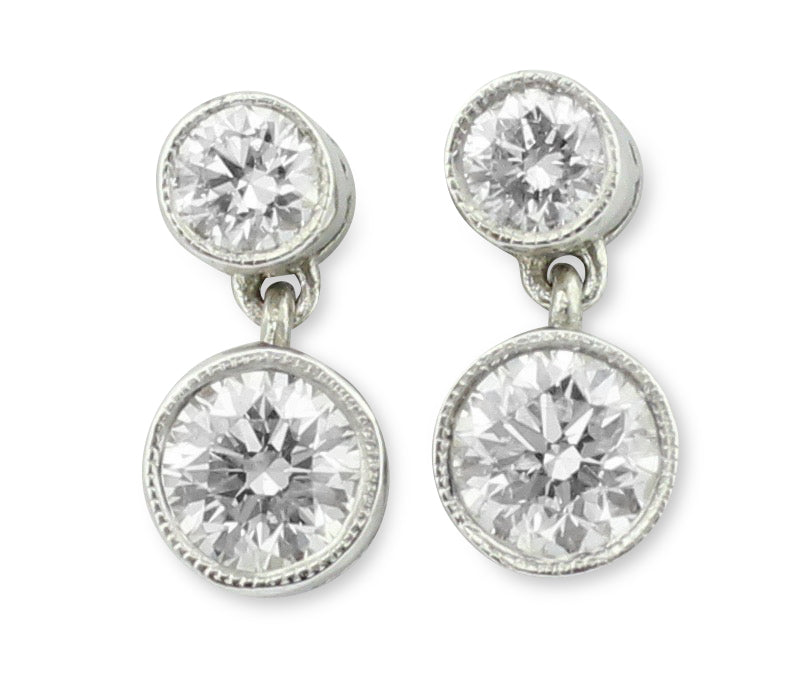 diamond drop stud earrings