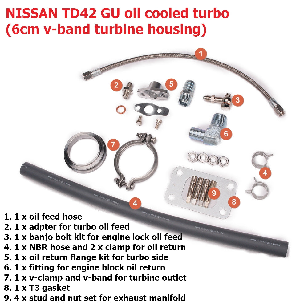 Kinugawa Turbo TD05H-16G 6cm Nissan Patrol TD42 Low Mount Oil Cooled