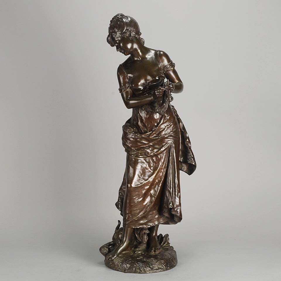 Femme Avec Chat By H Moreau Moreau Bronze Hickmet Fine Arts