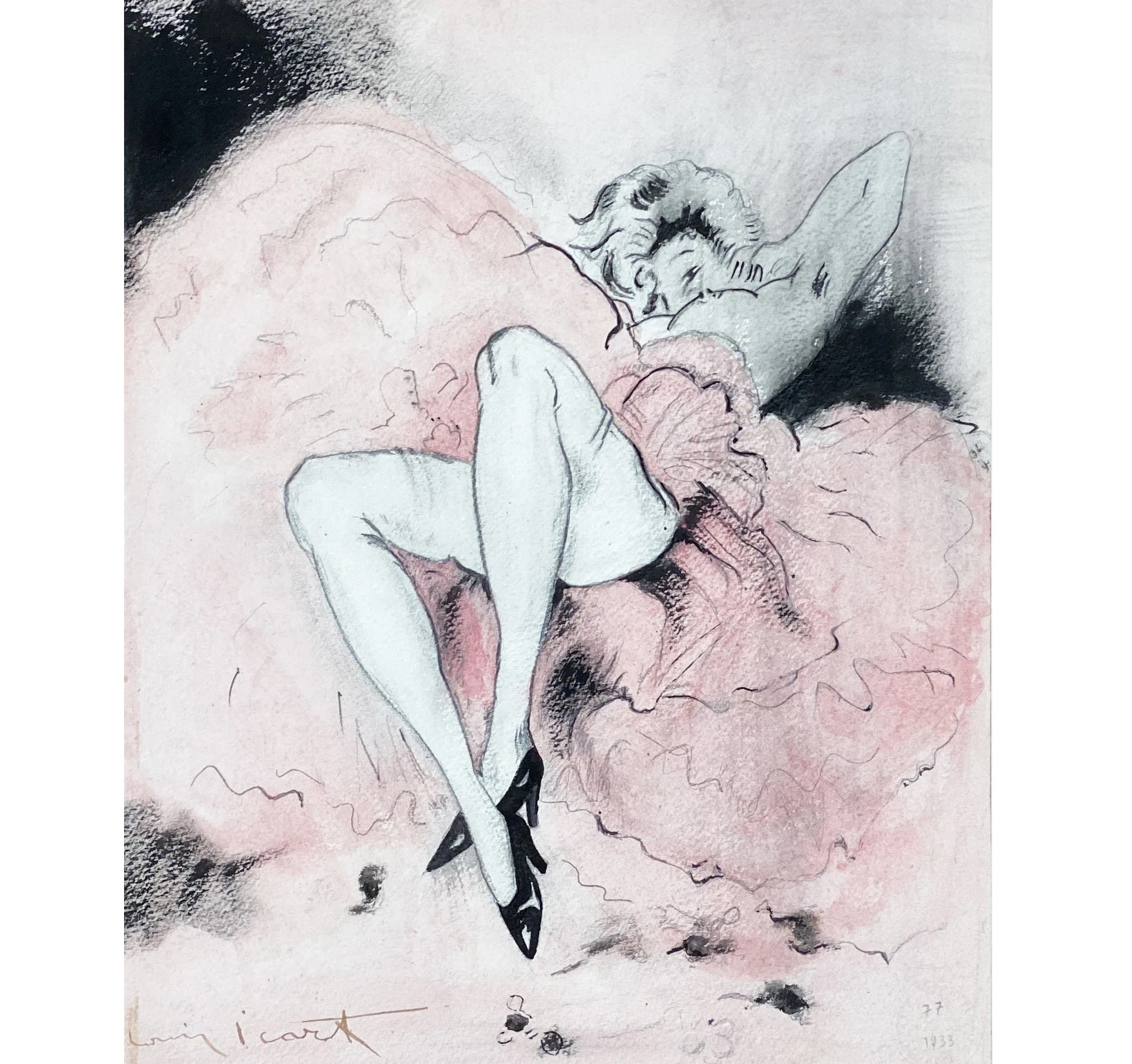 Danseuse au Repos - Louis Icart Painitng - Hickmet Fine Arts