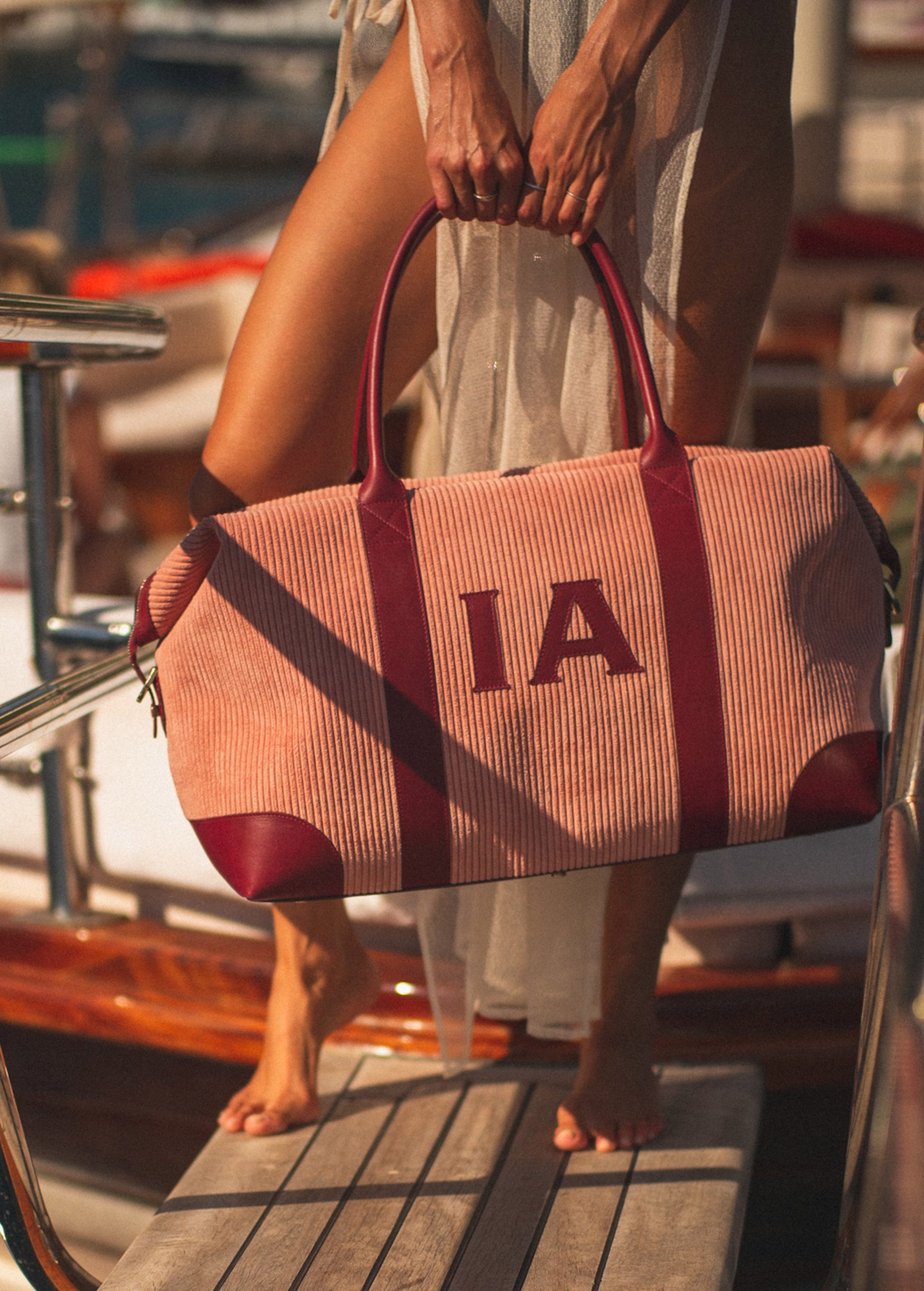 The Weekend Bag, Cream & Claret