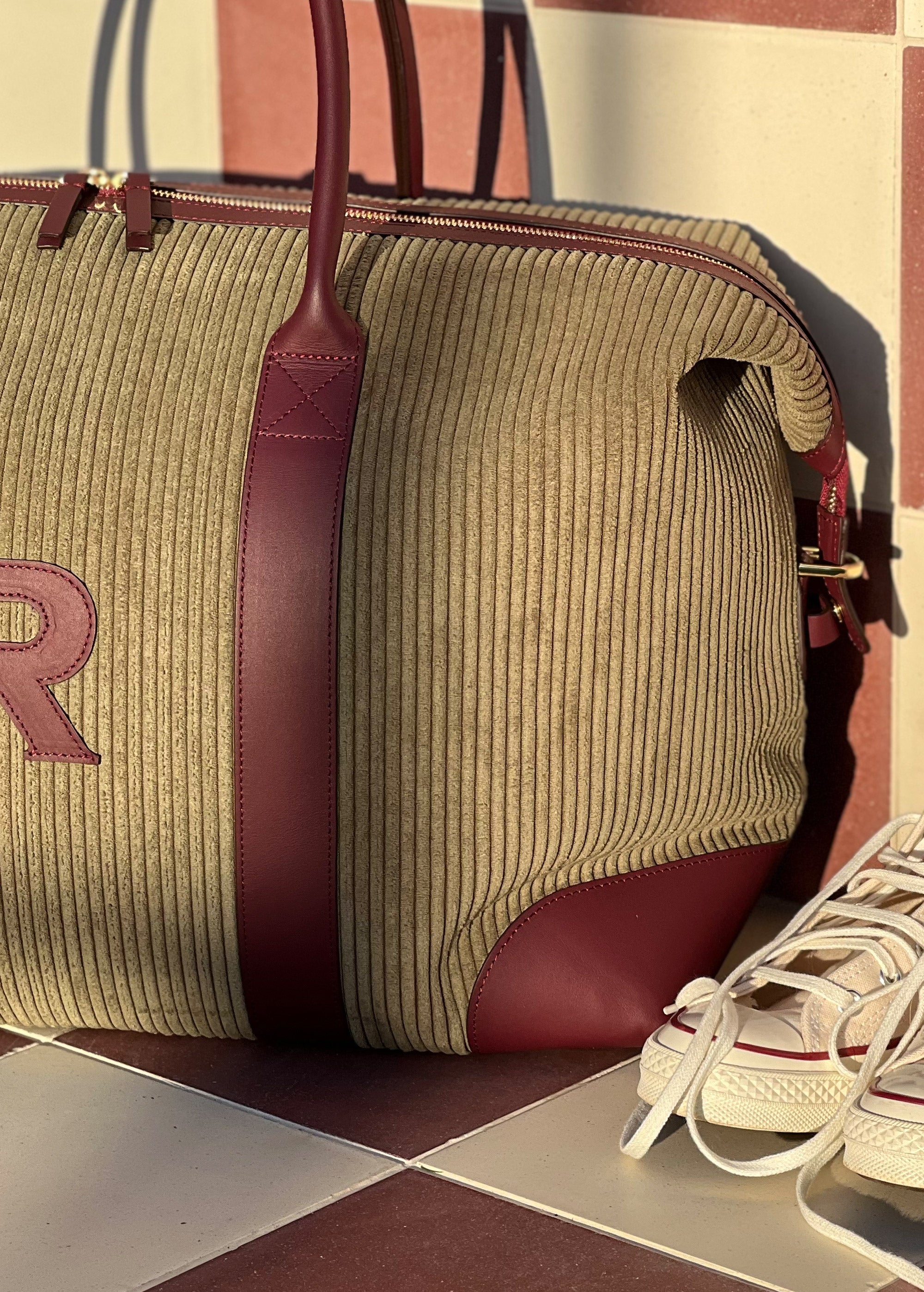 The Weekend Bag, Cream & Claret