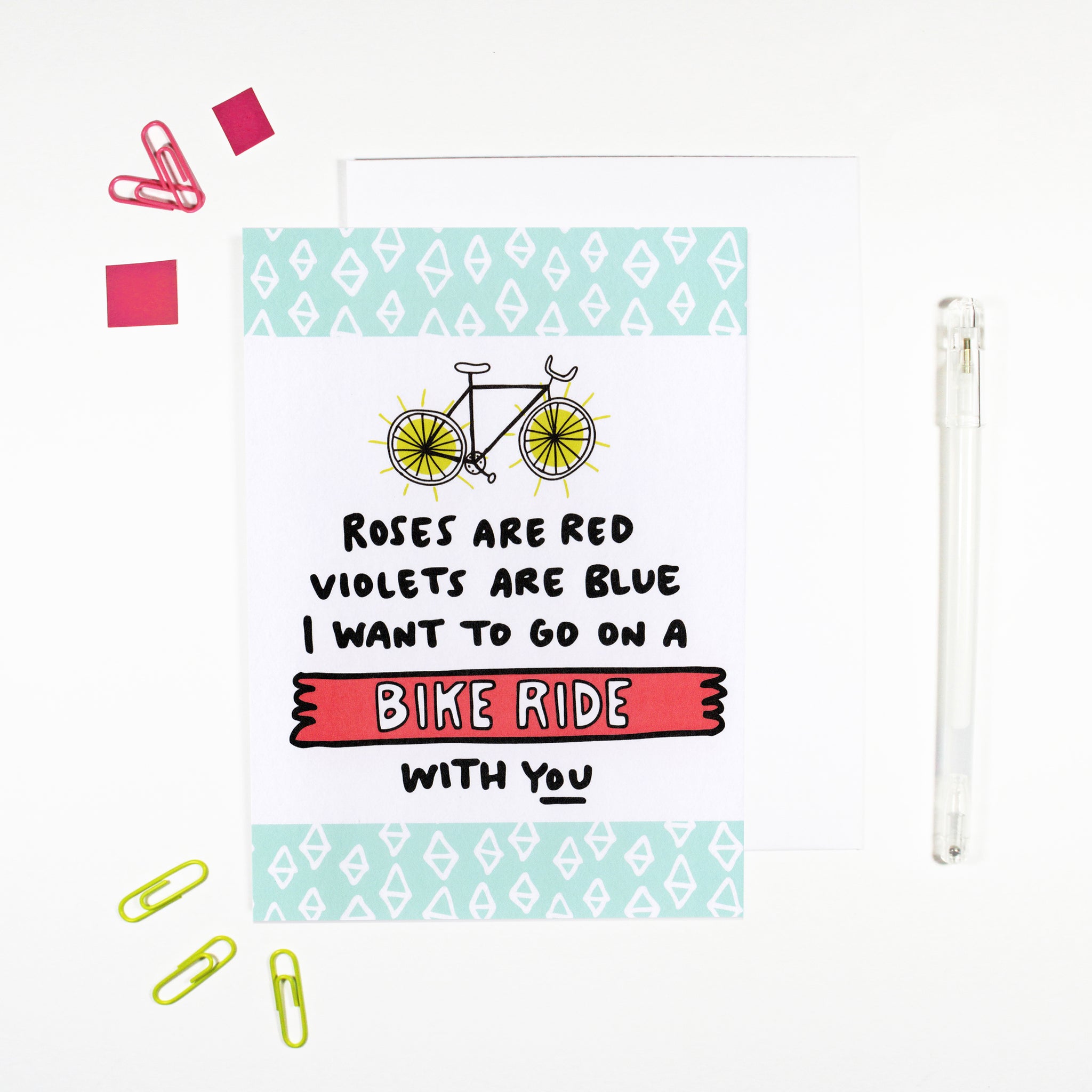 Roses Are Red Bike Ride Card For Cyclists Angela Chick