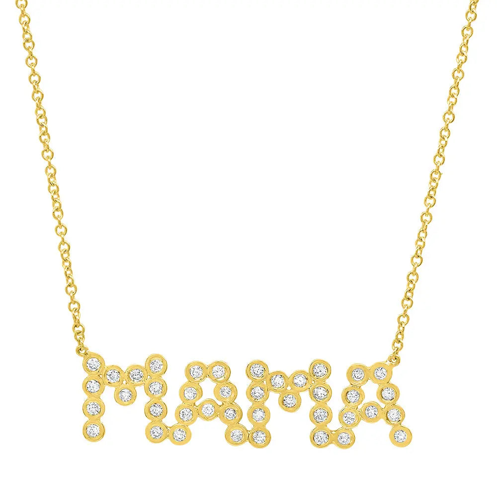 Pavé Diamond Mama Necklace – San Antonio Jewelry
