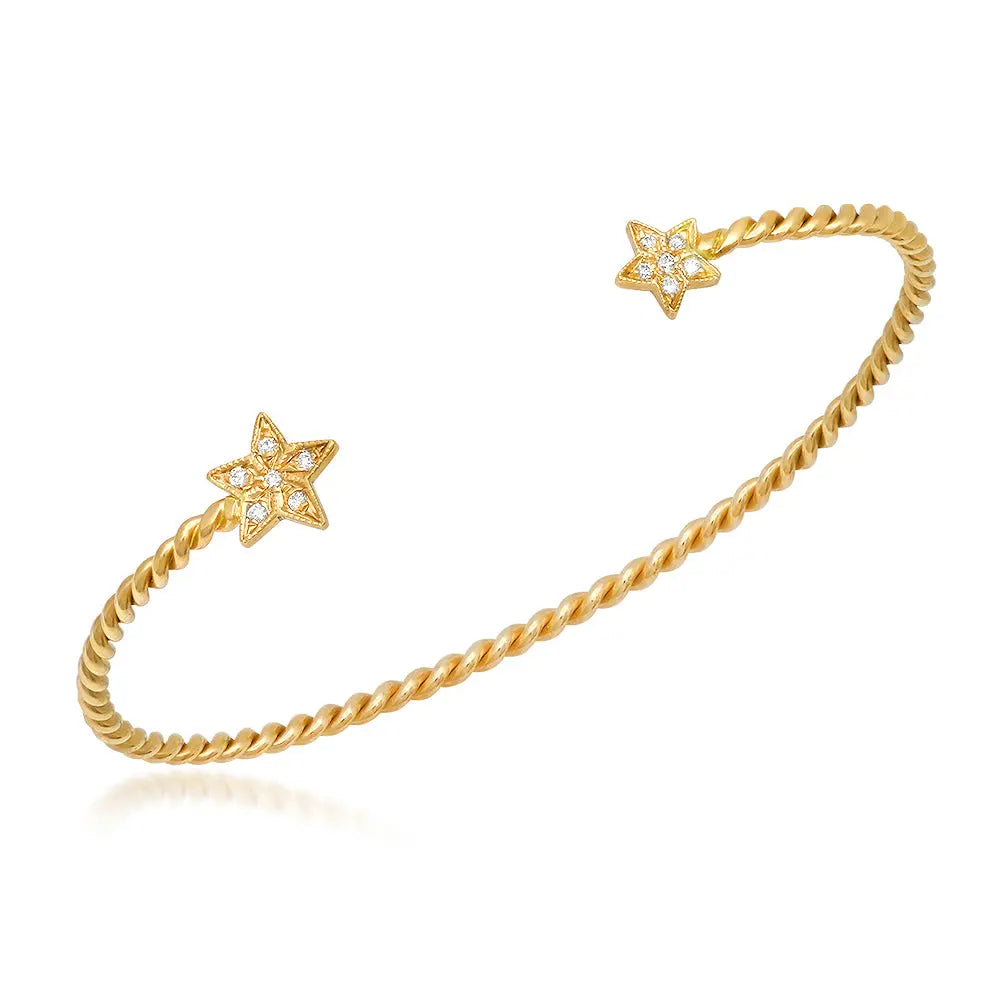 Magical Stars Diamond Cuff Bracelet | Initial Necklace