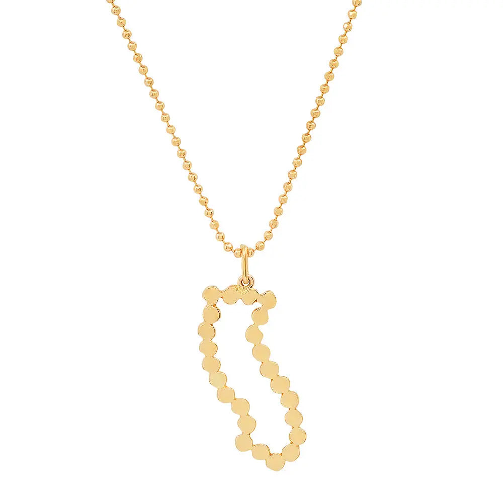 California Solid Charm Necklace | 18K GV – Burro