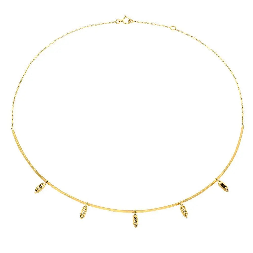 Quinary Rising Stars Diamond Choker Necklace | Initial Necklace