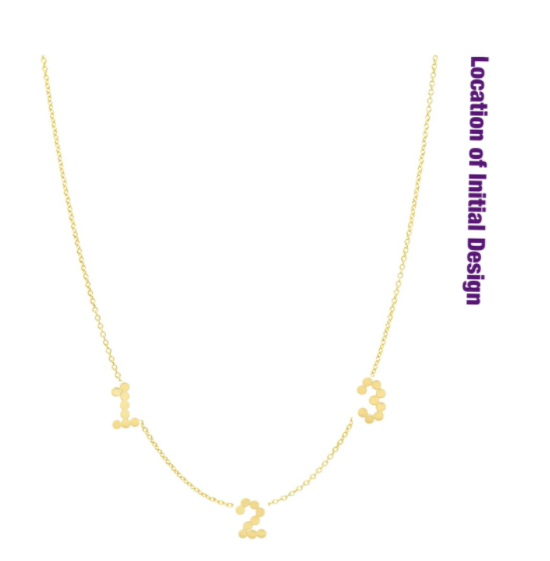 (2 Gold Initials + 1 Peridot Heart) DSJ's Signature Meaningful Multi Initial Necklace