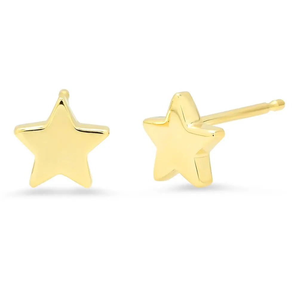 Gold Star Stud Earrings By Harry Rocks