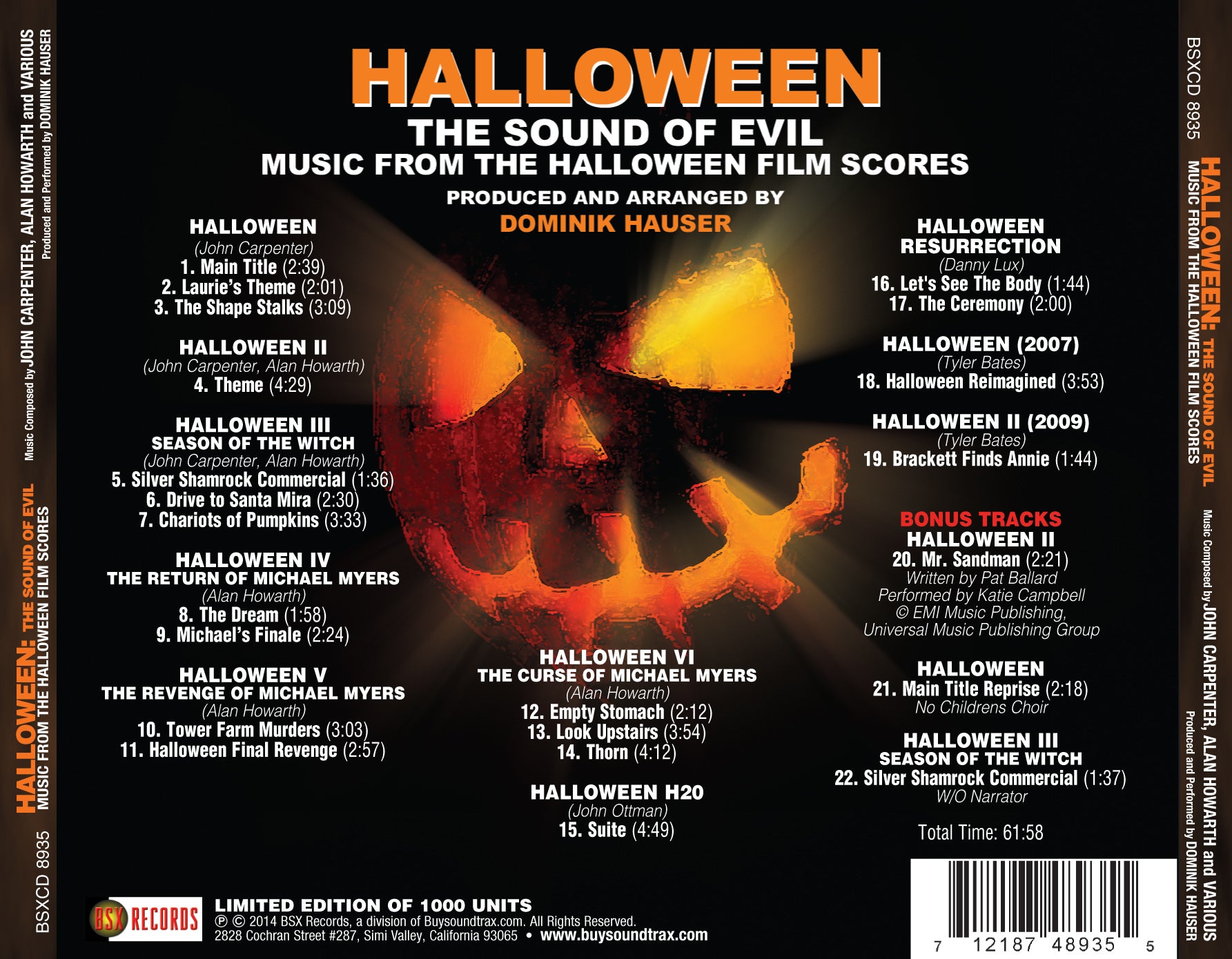 HALLOWEEN Music from the HALLOWEEN Film Scores  Buysoundtrax