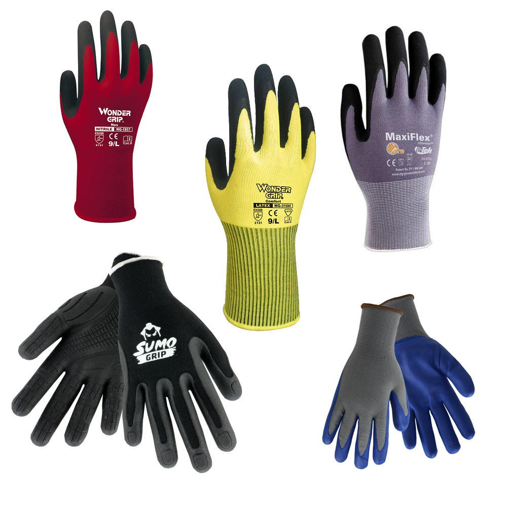 Coated Gloves, Nitrile, HPT, Latex, PVC - Gloves with Grip- Hi-Viz –  Excelco Safety