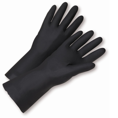 Black neoprene chemical gloves
