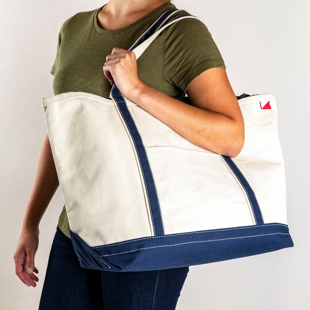 Lands' End Extra Large Print Canvas Tote Bag