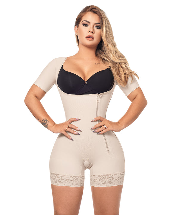 Faja with Bra - Elbow Sleeve- Short-7042 – Bellissima Shapewear