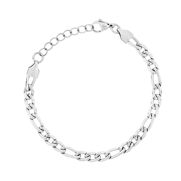Frogued 2-9mm Men's Women's Stainless Steel Silver Plated Twist Link Chain Necklace (Figaro Chain,21 inch-3mm), Adult Unisex