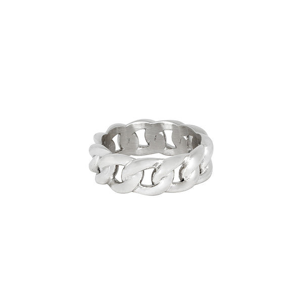Silver Cuban Chain Ring - Buy Mens Silver Rings | Twistedpendant