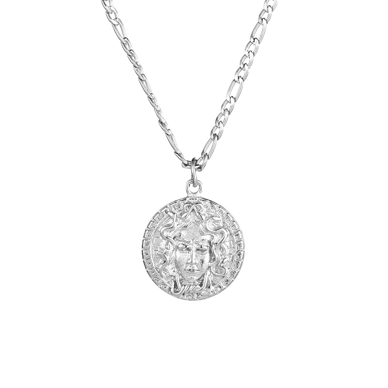 Medusa Silver Pendant Necklace 
