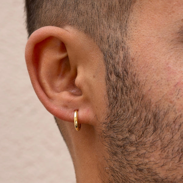 Real 10K Yellow Gold in 10-15 mm Diameter Hinged Hoop Earrings for Men –  Globalwatches10