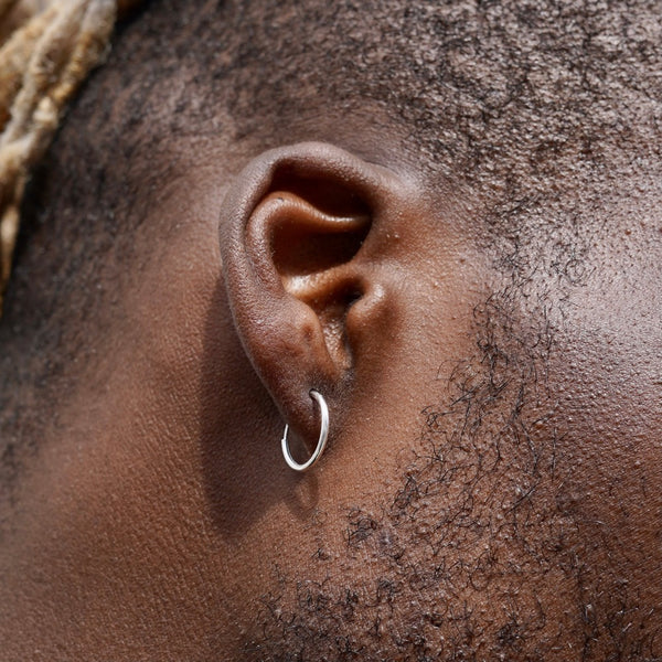 Mens Earrings 16mm Thick Silver Hoop Earring Silver / 18K Gold Mens Hoop  Earring 925 Sterling Silver Earrings for Men Mens Jewellery - Etsy Israel