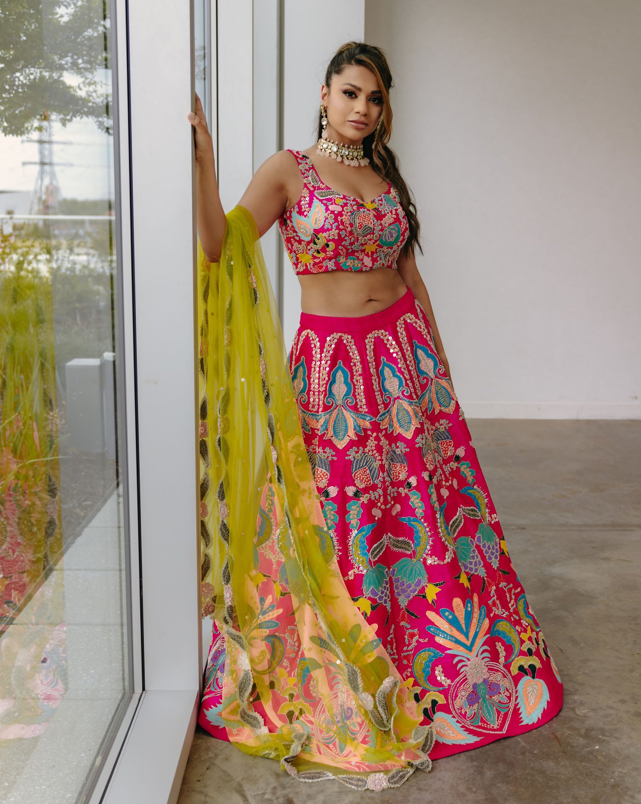 Silver Floral Lehenga Set – Seema Gujral