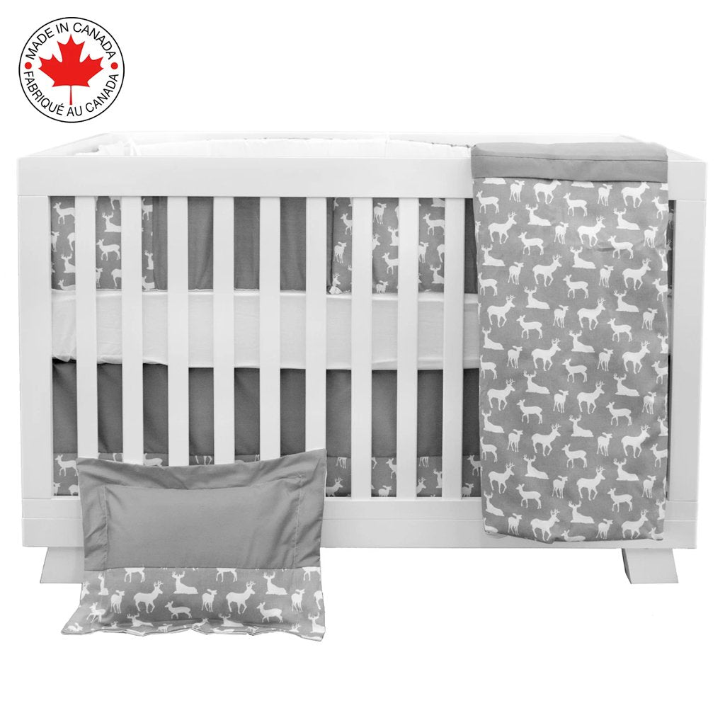 Literie 7 Morceaux Pour Bebe Gris Et Blanc Avec Un Motif De Bebelelo