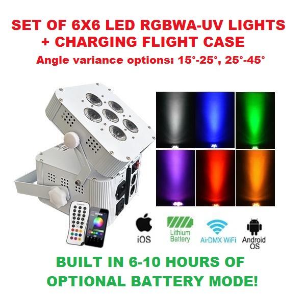 LK-BANK6 Set of Wireless Par Lights 6x6 In 1 RGBWA + UV – Car Audio Warehouse