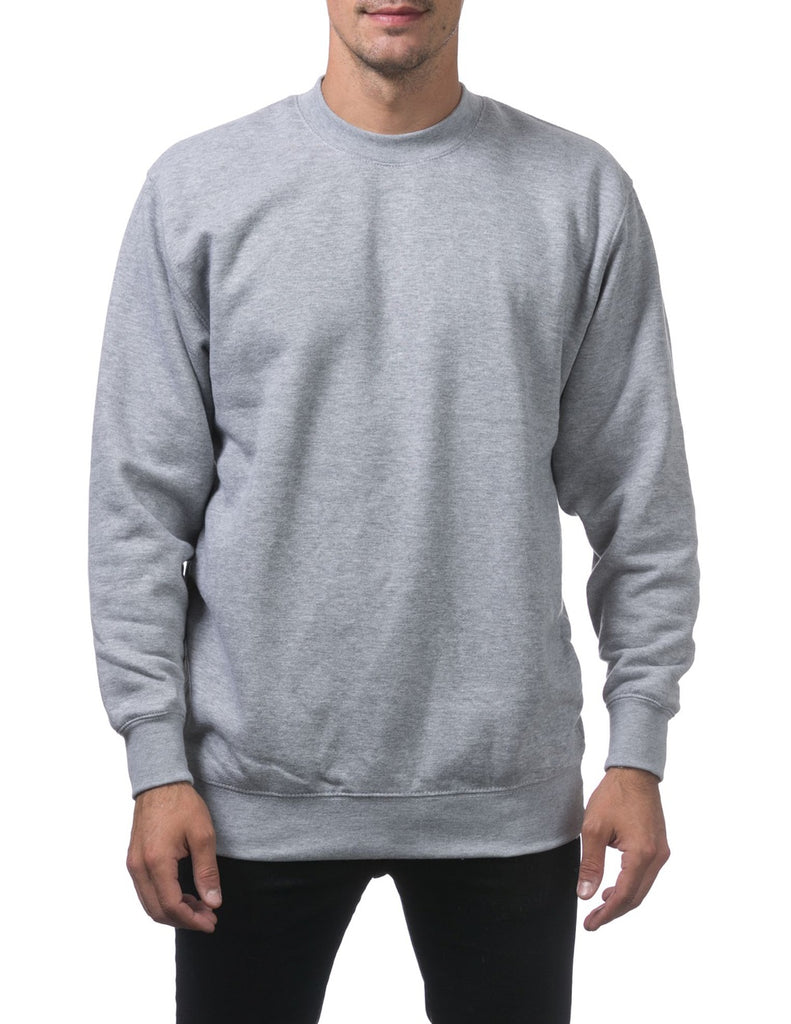 PRO CLUB Heavyweight Crew Neck Fleece Pullover Sweater (13oz) – LIGHT ...