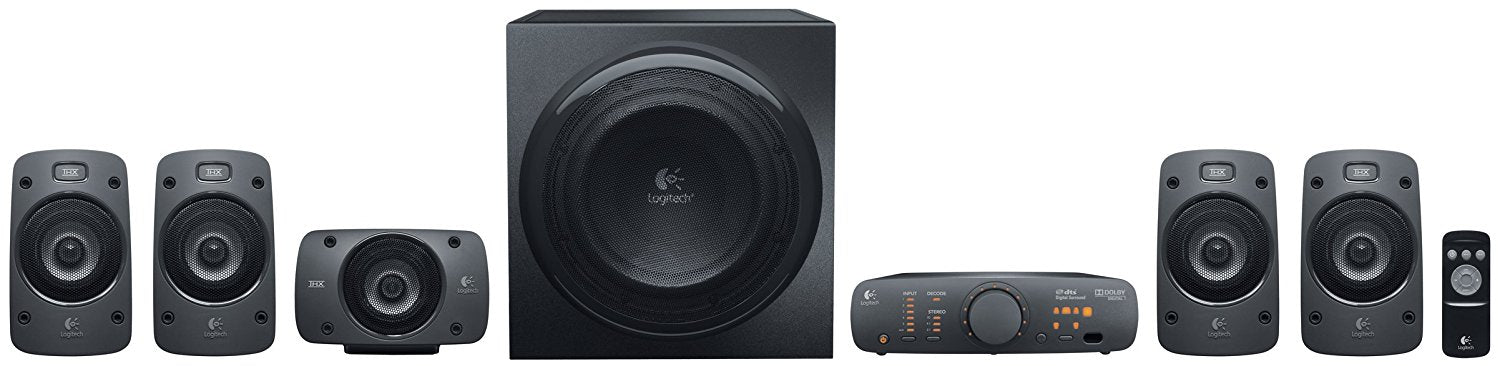logitech z906 5.1 surround sound speaker system thx, dolby digital and dts digital certified