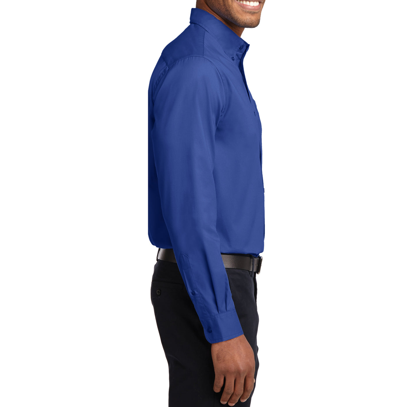 Men's Long Sleeve Easy Care Shirt - Royal/ Classic Navy - Side