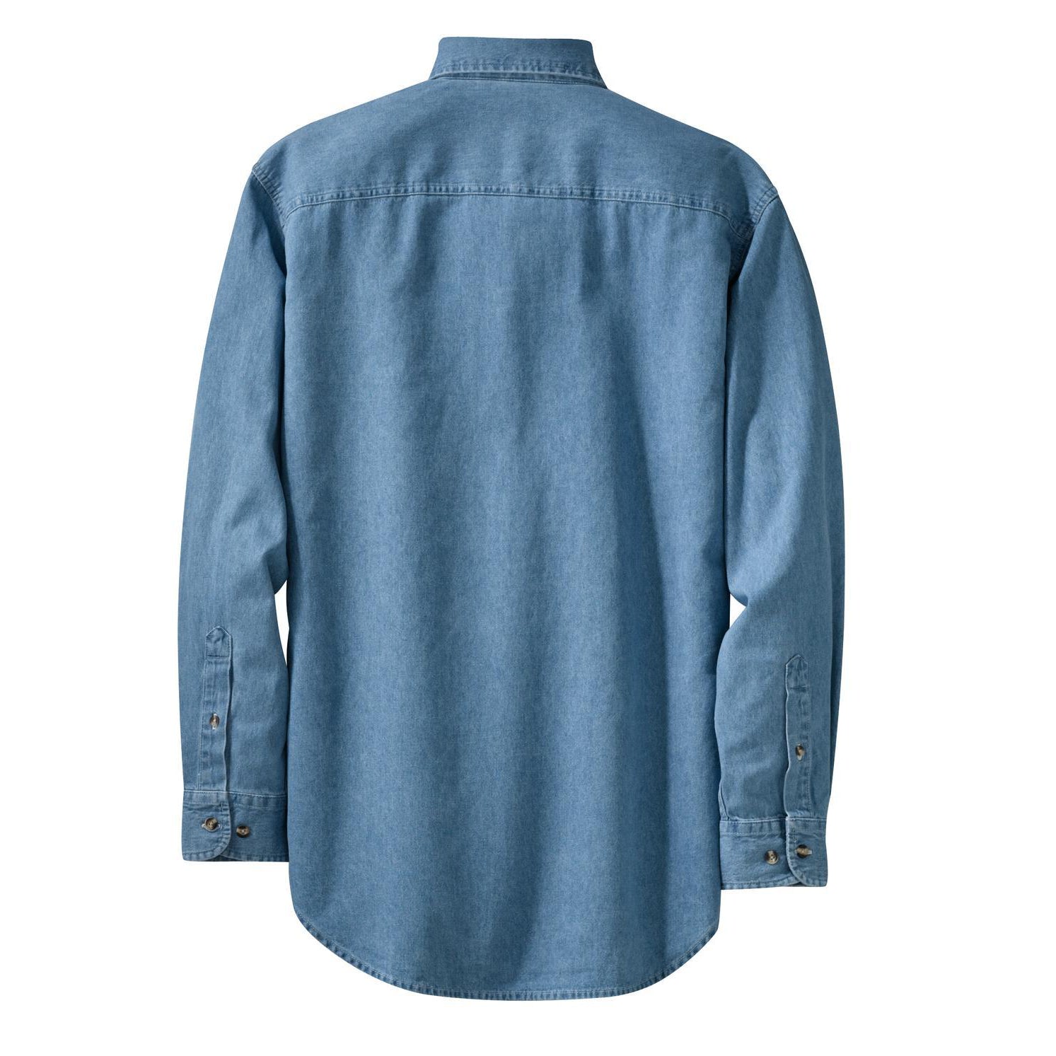 faded blue denim shirt