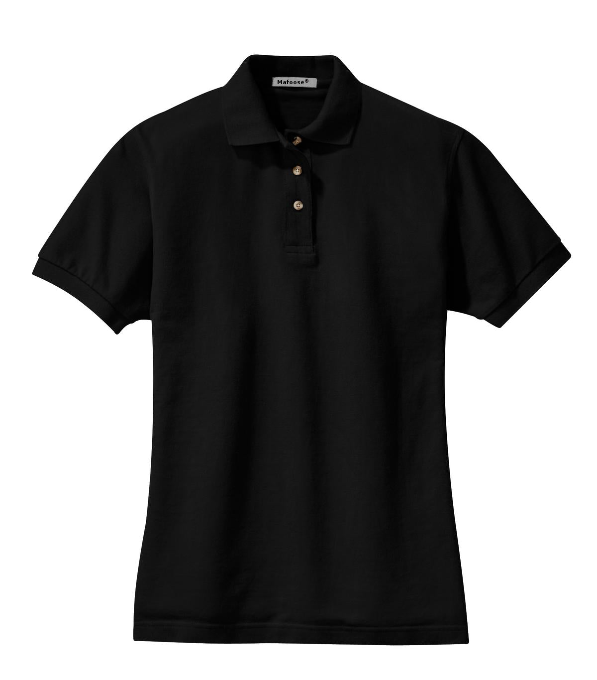 women's black cotton polo shirt
