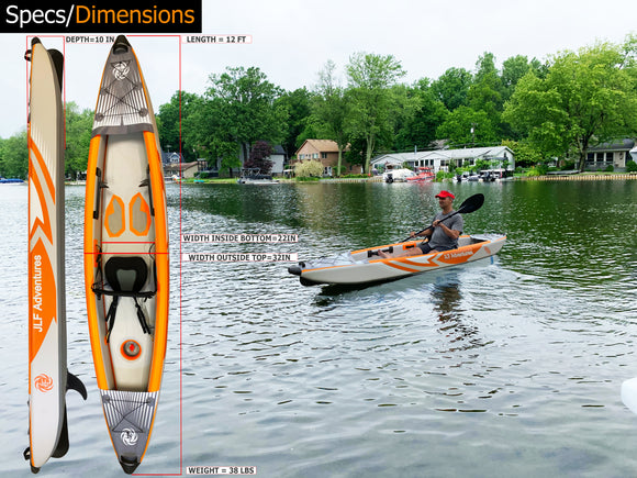 JLF 2-Piece Adjustable Kayak Paddle with Carbon Fiber Shaft, Carbon Fiber  Blade and Bag