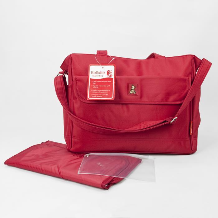 red nappy bag