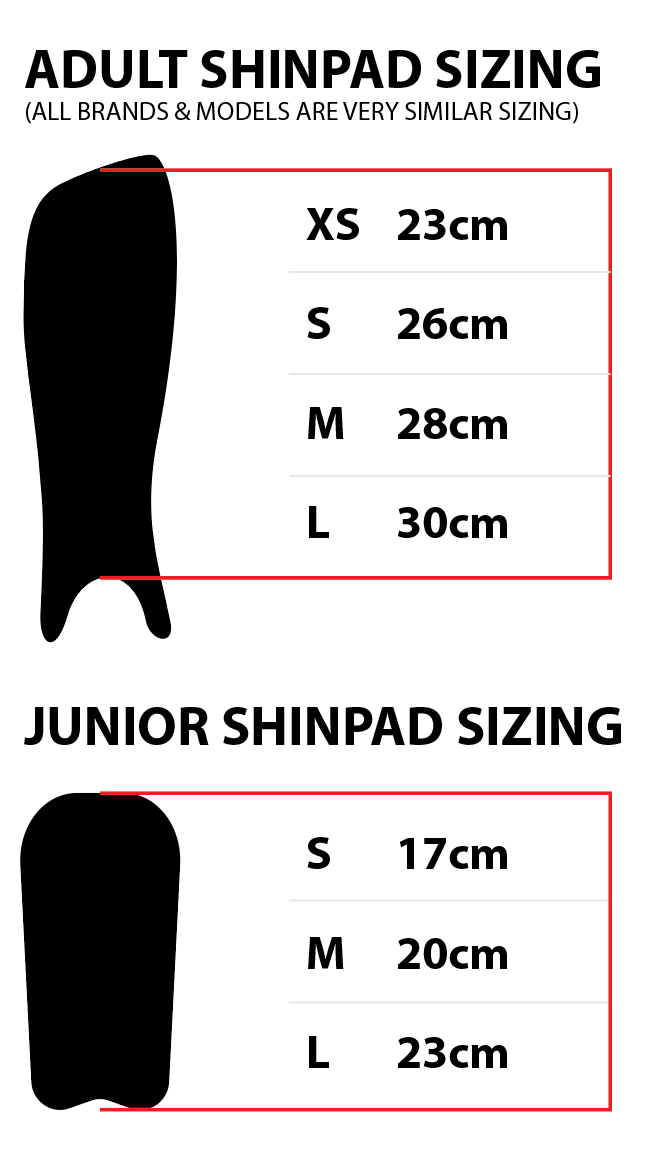 Football Shin Pad Size Guide, Shin Pad Sizes