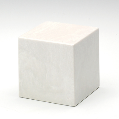 Cube Marble White Keepsake Funeral Cremation Urn, 18 Cubic Inches, TSA Approved