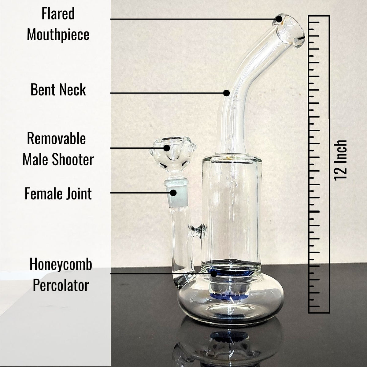 1pc Fancy Glass Water Pipe With Honeycomb Percolator