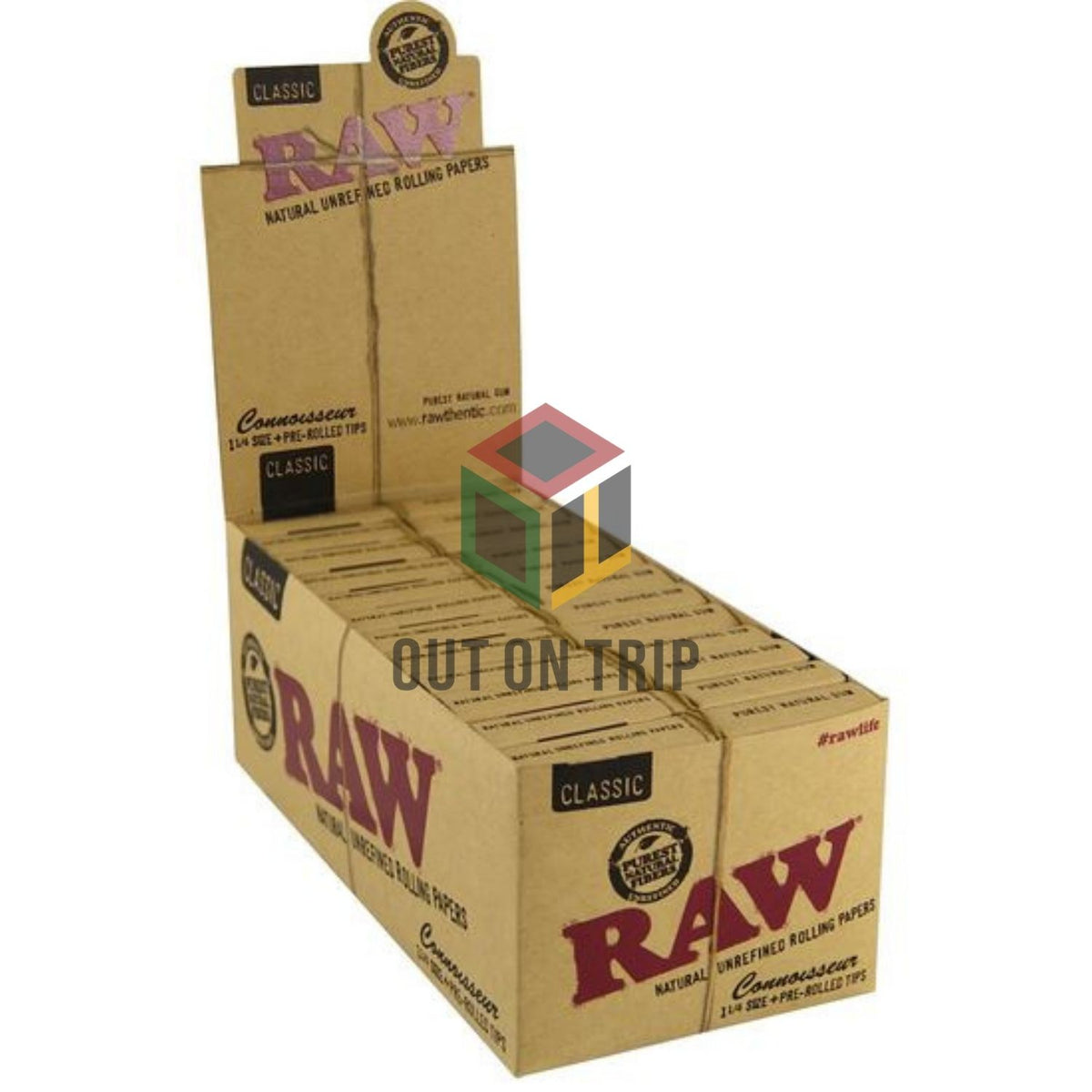 RAW Classic Connoisseur 1 1/4 Rolling Paper w/ Pre-Rolled Tips - 24 Co –  True Distributors
