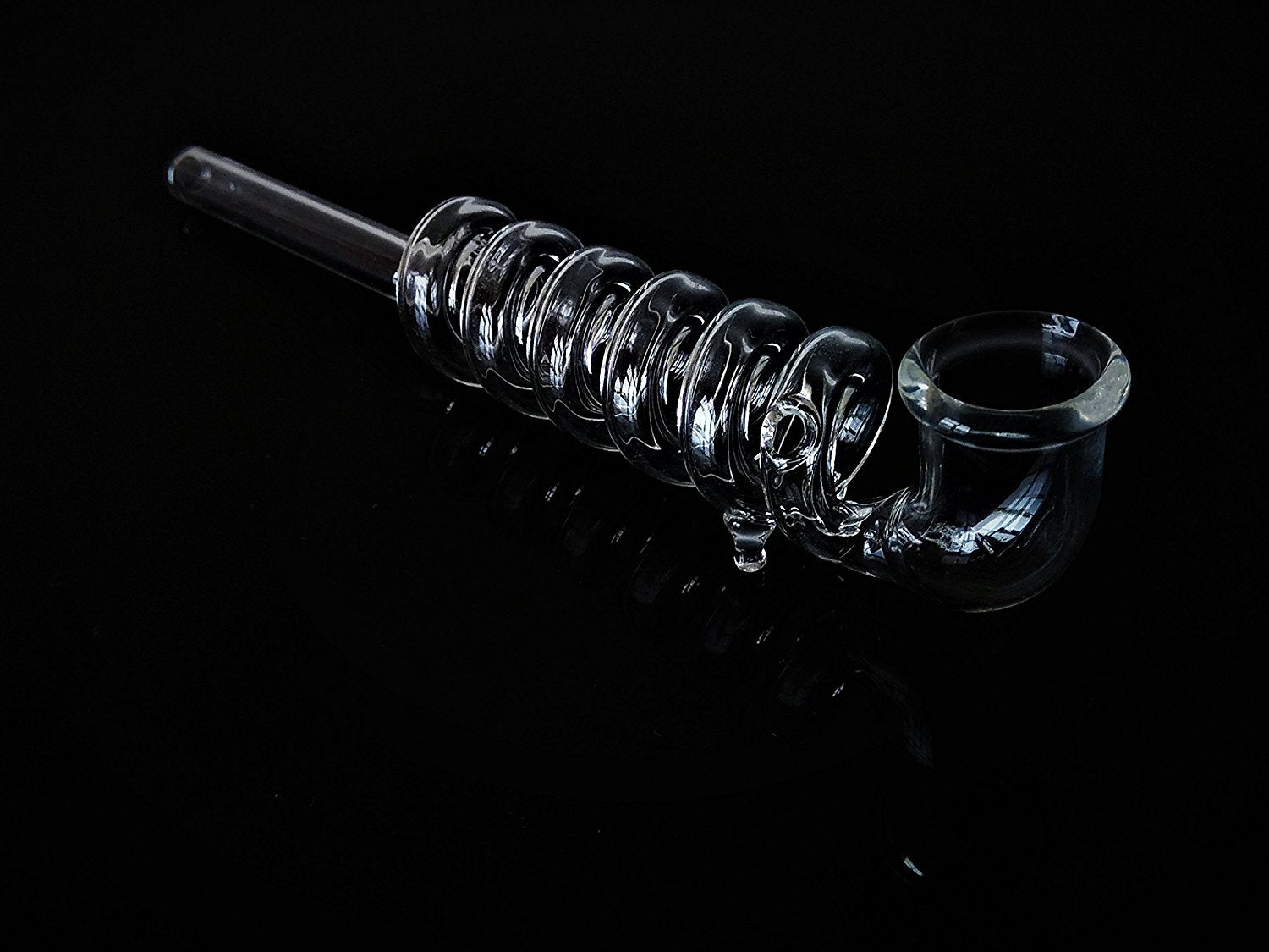 Buy 6 Ringed Thick Glass Smoking Chillum Pipe Online