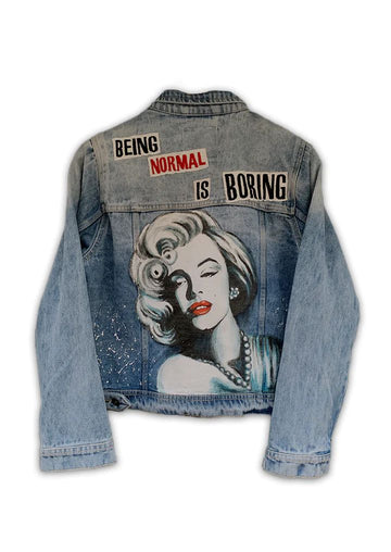 Valkyre Clothing Women's 'Marilyn Monroe-Normal is Boring' Denim Jacke ...