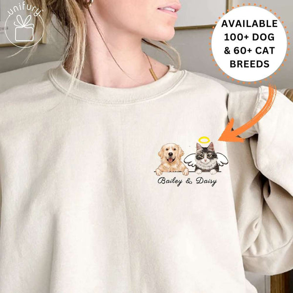 Personalized Pet Face Sleeve Printed Standard Sweatshirt For Dog Cat Lovers